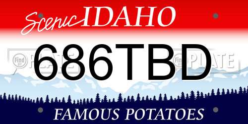 686TBD Idaho License Plate