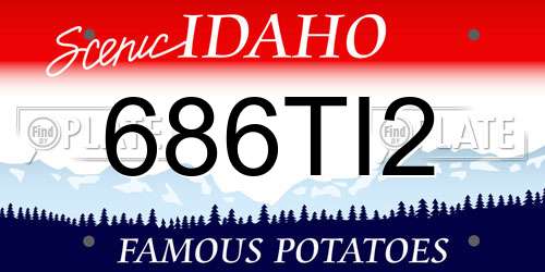 686TI2 Idaho License Plate