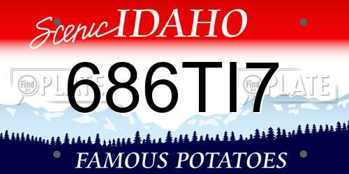 686TI7 Idaho License Plate