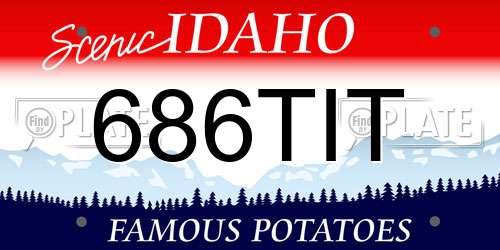 686TIT Idaho License Plate