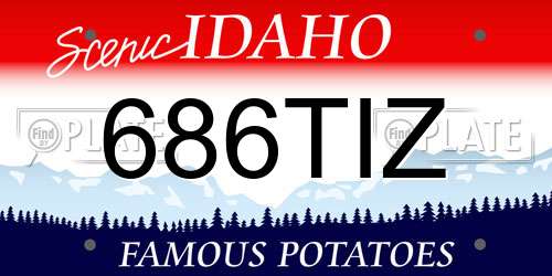 686TIZ Idaho License Plate
