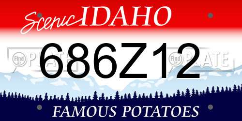 686Z12 Idaho License Plate