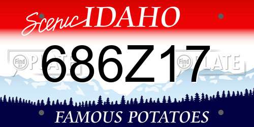 686Z17 Idaho License Plate