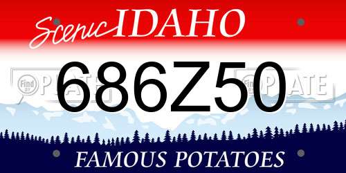 686Z50 Idaho License Plate