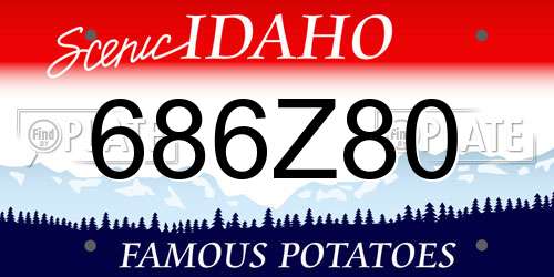 686Z80 Idaho License Plate
