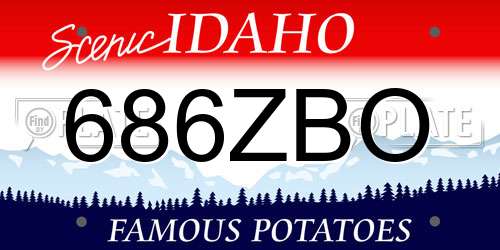686ZBO Idaho License Plate