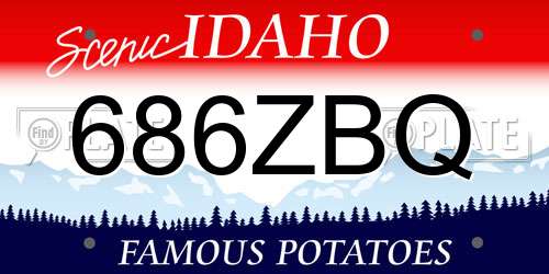 686ZBQ Idaho License Plate