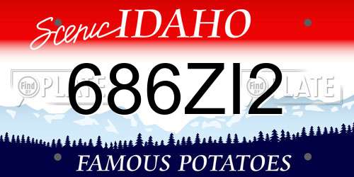 686ZI2 Idaho License Plate
