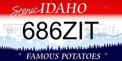 686ZIT Idaho License Plate