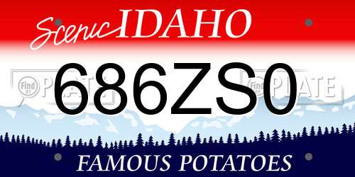 686ZS0 Idaho License Plate