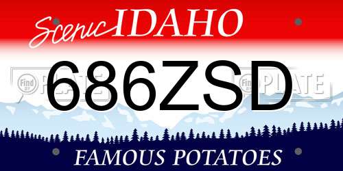 686ZSD Idaho License Plate