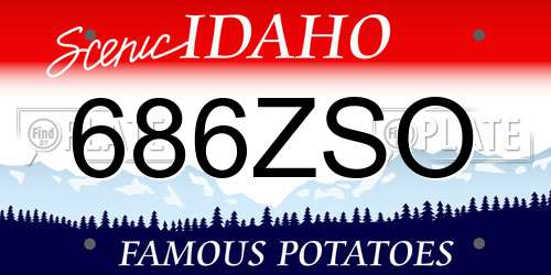 686ZSO Idaho License Plate