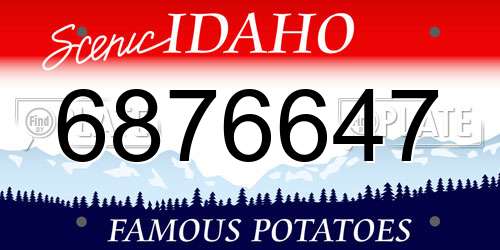 6876647 Idaho License Plate