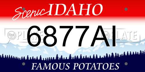 6877AI Idaho License Plate