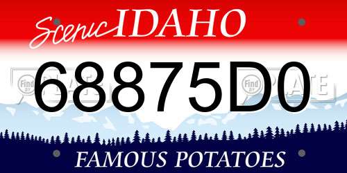 68875D0 Idaho License Plate