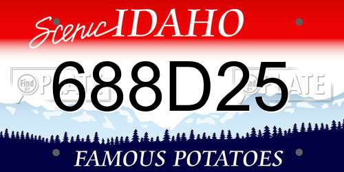 688D25 Idaho License Plate