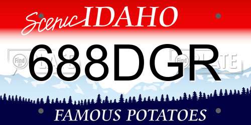 688DGR Idaho License Plate
