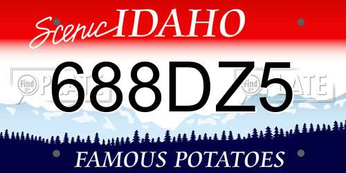 688DZ5 Idaho License Plate