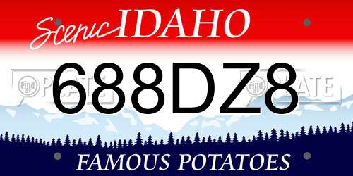 688DZ8 Idaho License Plate