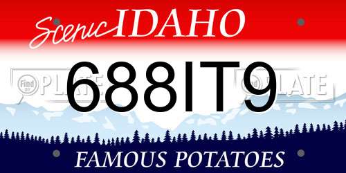 688IT9 Idaho License Plate