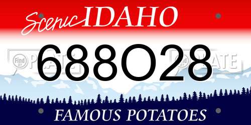 688O28 Idaho License Plate