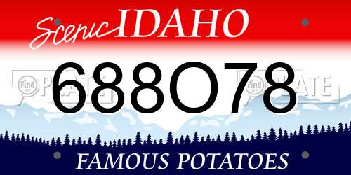 688O78 Idaho License Plate