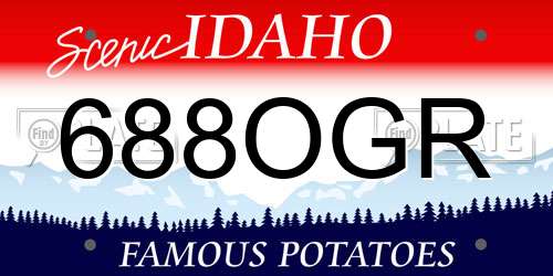 688OGR Idaho License Plate