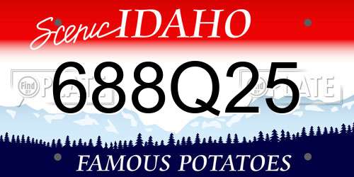 688Q25 Idaho License Plate