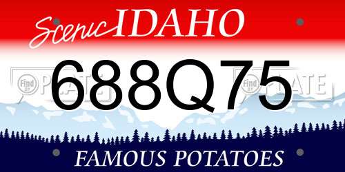 688Q75 Idaho License Plate