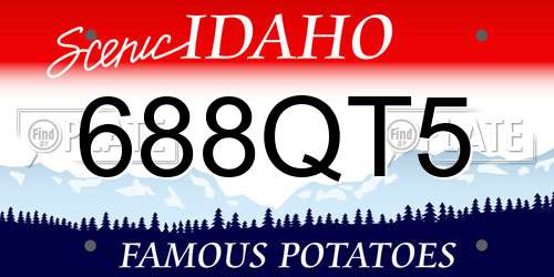 688QT5 Idaho License Plate