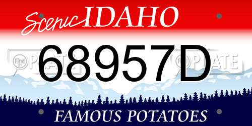 68957D Idaho License Plate
