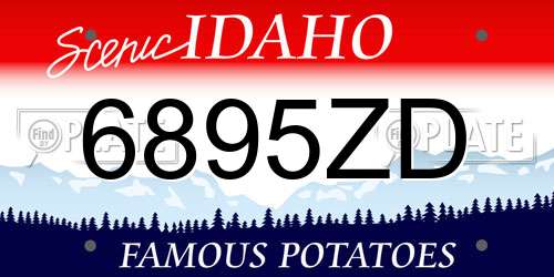 6895ZD Idaho License Plate
