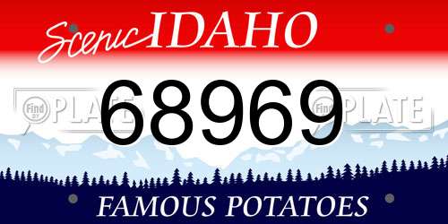 68969 Idaho License Plate
