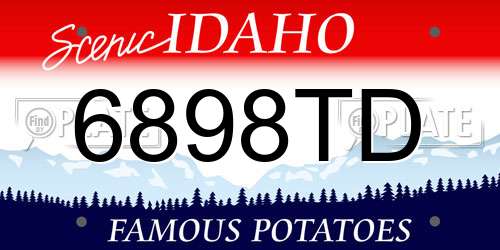 6898TD Idaho License Plate