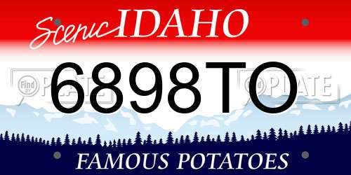 6898TO Idaho License Plate
