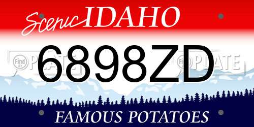 6898ZD Idaho License Plate