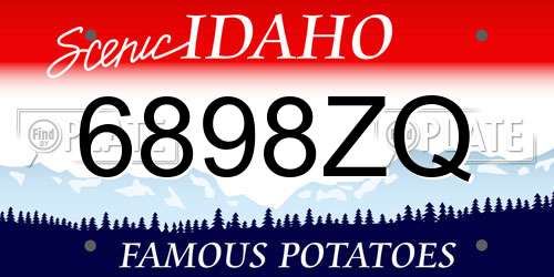 6898ZQ Idaho License Plate