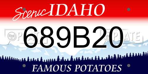 689B20 Idaho License Plate