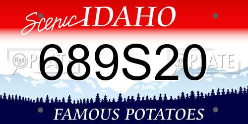689S20 Idaho License Plate
