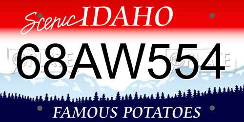 68AW554 Idaho License Plate