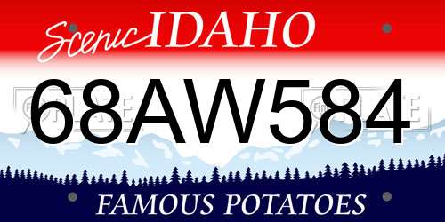 68AW584 Idaho License Plate