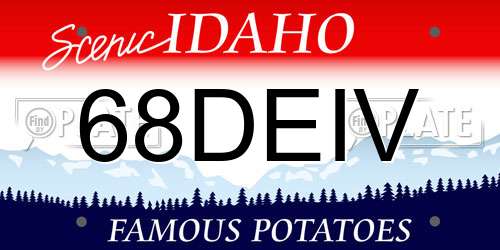 68DEIV Idaho License Plate