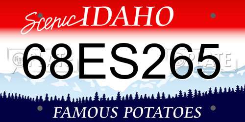 68ES265 Idaho License Plate
