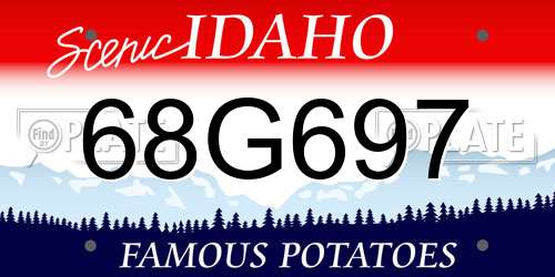 68G697 Idaho License Plate