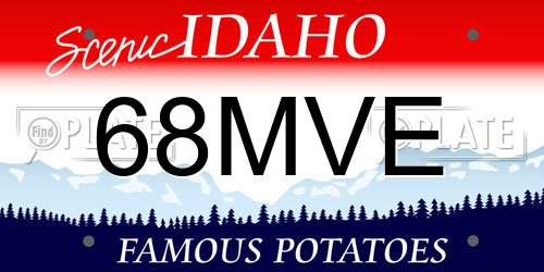 68MVE Idaho License Plate