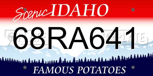 68RA641 Idaho License Plate