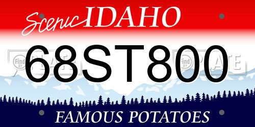 68ST800 Idaho License Plate