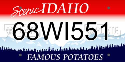 68WI551 Idaho License Plate