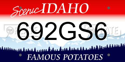 692GS6 Idaho License Plate