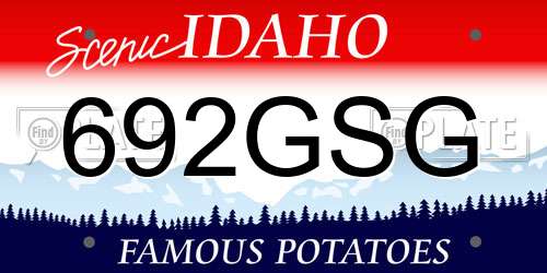 692GSG Idaho License Plate